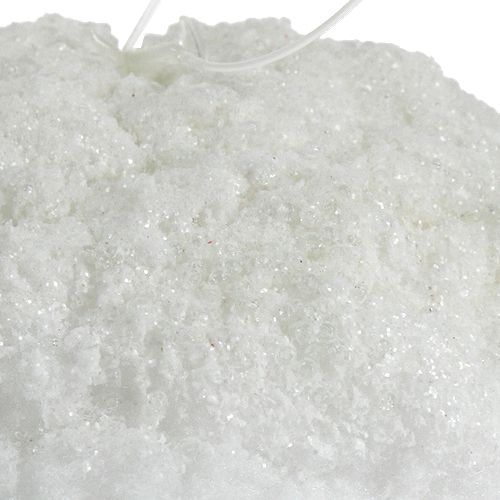 Floristik24 Bola de nieve con purpurina, blanca 14cm