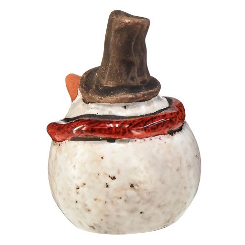 Artículo Muñeco de nieve de cerámica, blanco, 6,9 cm – decoración navideña de invierno – 6 piezas