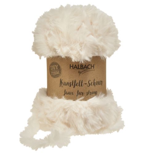 Floristik24 Cordón de piel sintética blanco - cordón decorativo esponjoso blanco 50g 30m