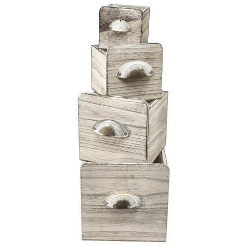 Artículo Cajoneras de madera con asa – Solución de almacenamiento elegante y funcional – Juego de 4