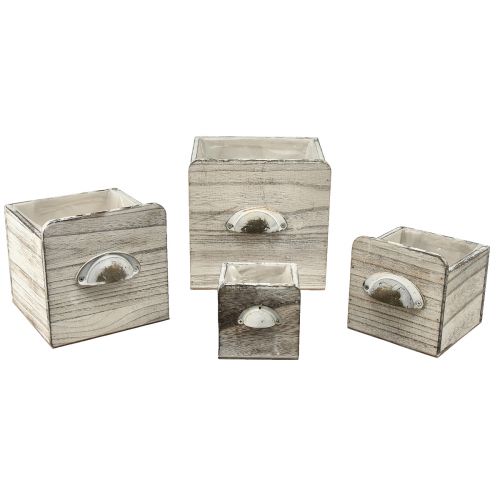 Artículo Cajoneras de madera con asa – Solución de almacenamiento elegante y funcional – Juego de 4