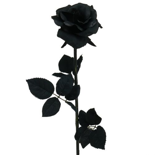 Floristik24 Rosa Flor de Seda Negra 63cm