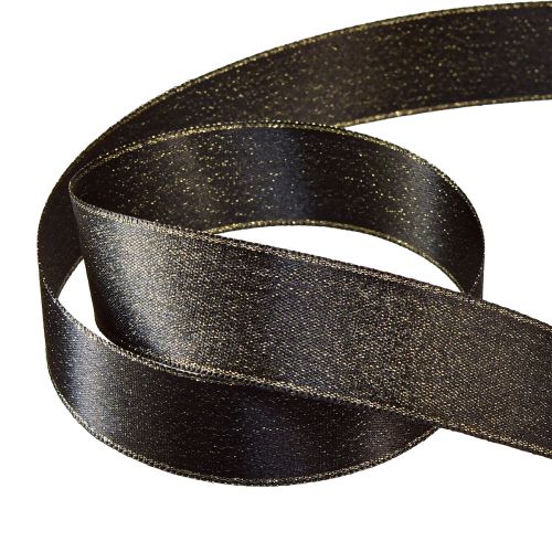 Artículo Cinta negra cinta para joyería con brillo dorado A25mm L20m