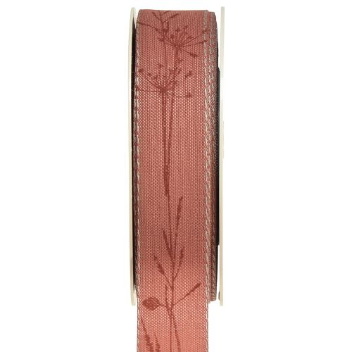 Floristik24 Cinta de seda otoño con hierbas cinta decorativa roja 25mm 18m