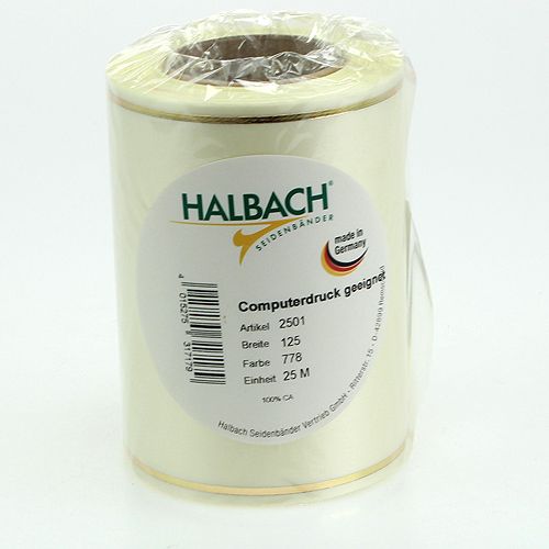 Artículo Guirnalda cinta color crema impresión por ordenador 125mm 25m
