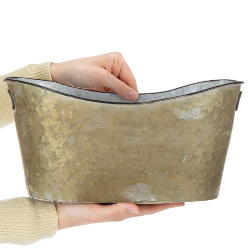 Artículo Juego de macetas y jardineras, color cobre/blanco, L32,5cm/36,5cm/41,5cm