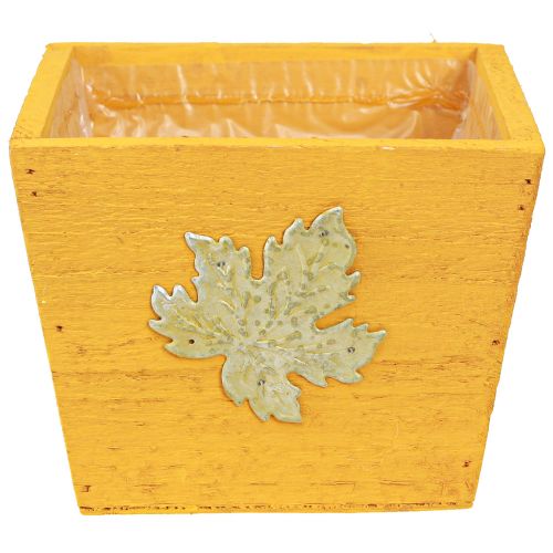 Artículo Jardinera de madera shabby chic caja de madera amarilla 11×14,5×14cm
