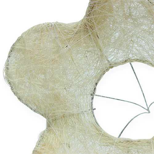 Floristik24 Brazalete de flores de sisal blanqueado Ø15cm 10 piezas