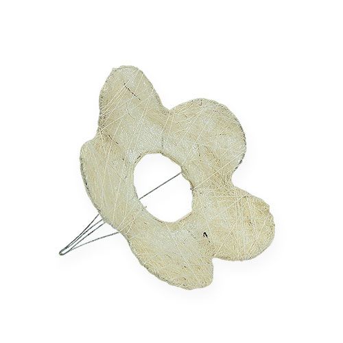 Floristik24 Brazalete de flores de sisal blanqueado Ø15cm 10 piezas