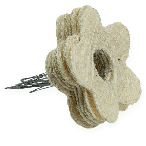 Floristik24 Brazalete de flores de sisal blanqueado Ø15cm 10 piezas