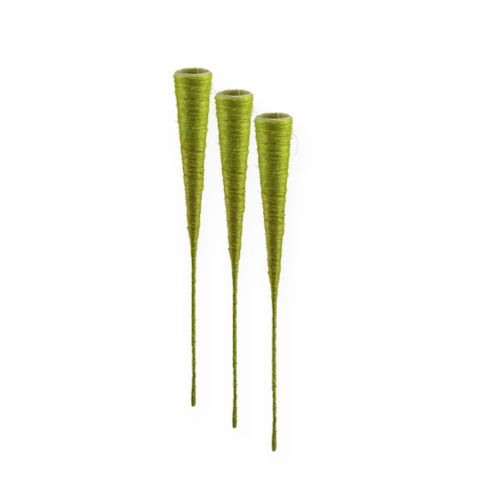 Floristik24 Embudo de sisal verde claro Ø3cm L30cm 12pcs