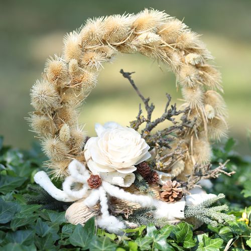 Artículo Sola Flowers Flores de madera Decoración Mix Crema 6-11cm 12-15 uds