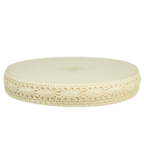 Artículo Cinta de encaje cinta de crochet color crema cinta para joyería A18mm L20m