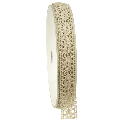 Artículo Cinta de encaje cinta decorativa encaje beige B18mm 20m