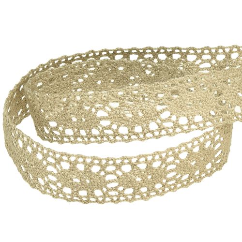 Artículo Cinta de encaje cinta decorativa encaje beige B18mm 20m