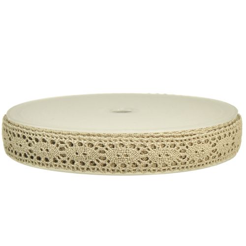 Artículo Cinta de encaje cinta decorativa encaje beige B18mm 20m