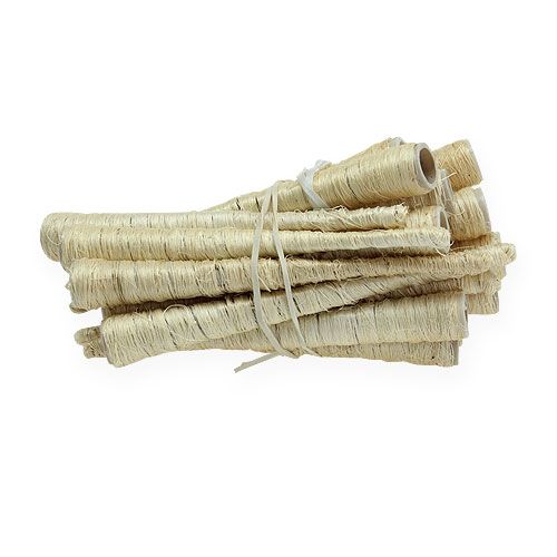 Floristik24 Bolsa de sisal blanqueada Ø1,5cm L15cm 20 piezas
