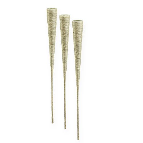 Floristik24 Embudo de sisal blanqueado Ø4.5cm L60cm 5pcs