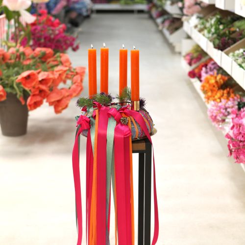 Artículo Velas cónicas de color naranja 34 mm x 300 mm 4 piezas