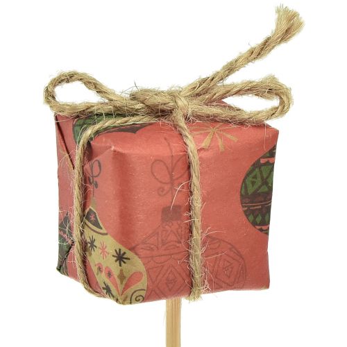 Artículo Tapón de flores regalo rojo verde beige natural 3,5cm 12uds