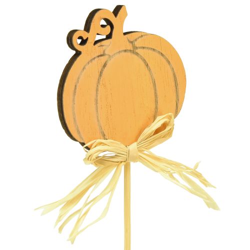 Artículo Tacos de flores madera calabaza decoración naranja natural 6,5x7cm 12 piezas