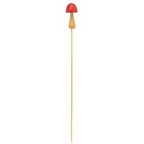 Artículo Tapón de madera decorativo en forma de seta con forma de flor rojo Ø2,5cm 8 piezas