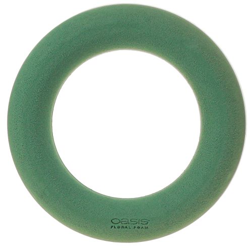 Artículo OASIS® Anillo de corona de espuma floral verde H3cm Ø25cm 6 piezas
