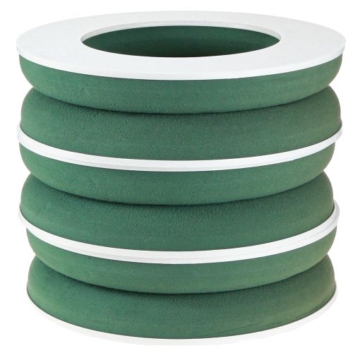 Artículo OASIS® Anillo de corona de espuma floral verde H3cm Ø25cm 6 piezas