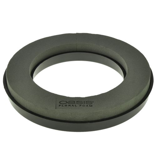 Artículo Anillo corona floral de espuma negro Ø30cm 2uds