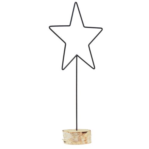Artículo Grandes decoraciones de estrellas sobre una base de madera natural - negro, 60 cm - decoración elegante de la habitación 30x10x60cm 2ud