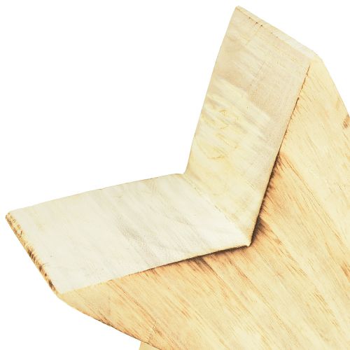 Artículo Estrella decorativa rústica de madera - aspecto de madera natural, 20x7 cm - decoración versátil de la habitación