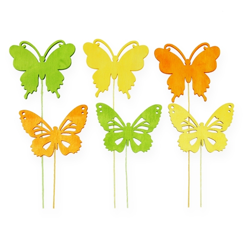 Floristik24 Mariposas decorativas en alambre 3 colores 8cm 18 piezas