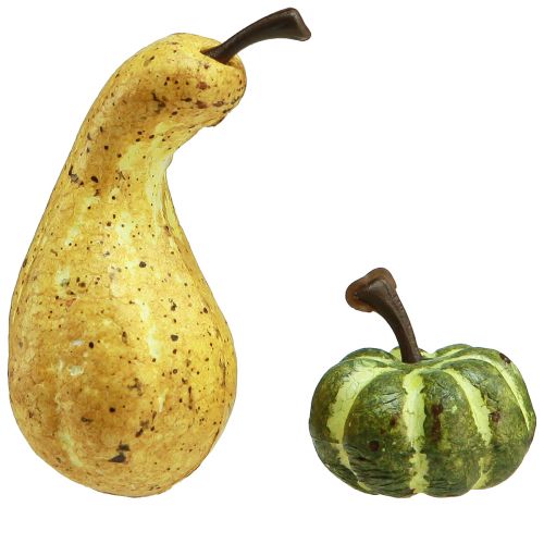 Artículo Decoración dispersa decoración de otoño calabazas amarillo verde Ø2–4,5cm 12 piezas