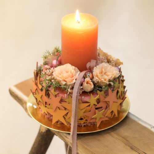 Artículo Decoración para esparcir estrellas madera naranja 3 colores Ø3,5/5,5/7cm 48 uds
