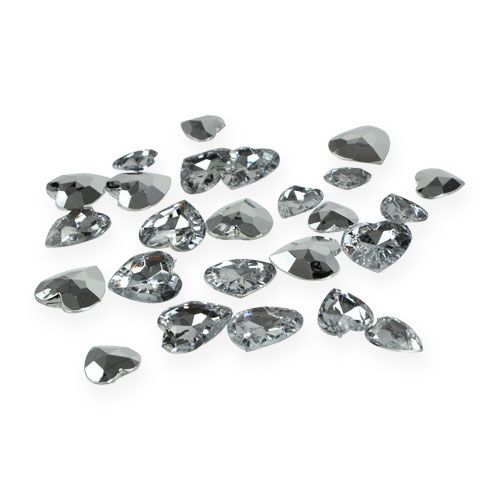 Floristik24 Decoración dispersa corazones acrílicos plata 2cm - 3cm 120 piezas