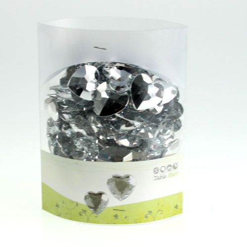 Floristik24 Decoración dispersa corazones acrílicos plata 2cm - 3cm 120 piezas