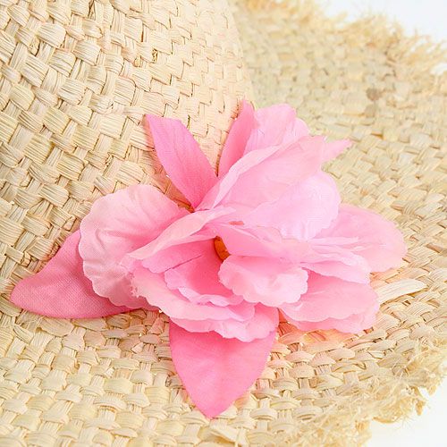 Floristik24 Sombrero de paja con flor Ø40cm.