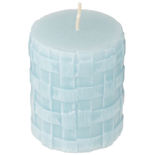 Floristik24 Velas de pilar rústicas 80/65 azul claro vela decorativa vela 2 piezas