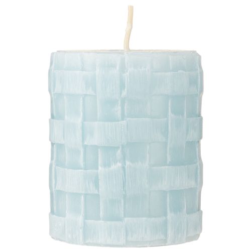 Artículo Velas de pilar rústicas 80/65 azul claro vela decorativa vela 2 piezas