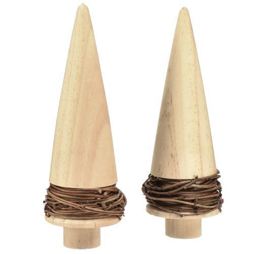 Floristik24 Árbol de Navidad madera natural decoración de mesa Navidad H18cm 2 piezas