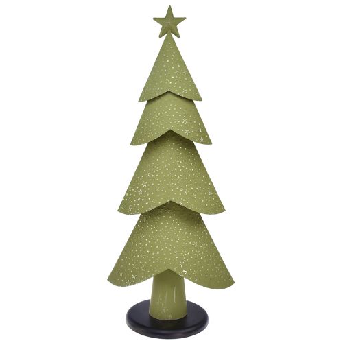 Floristik24 Árbol de Navidad metal madera plata verde estrellas vintage Al. 75 cm