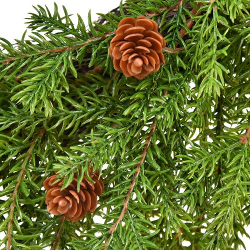 Artículo Corona de abeto artificial con piñas verde marrón Ø49cm