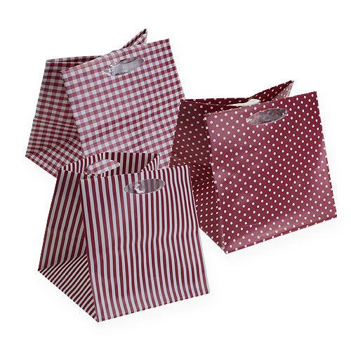 Bolsa de plástico tipo Burdeos. 12cm x 12cm 12 piezas