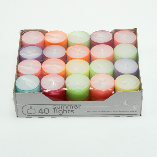 Floristik24 Velas de té de colores Ø38mm 40 piezas
