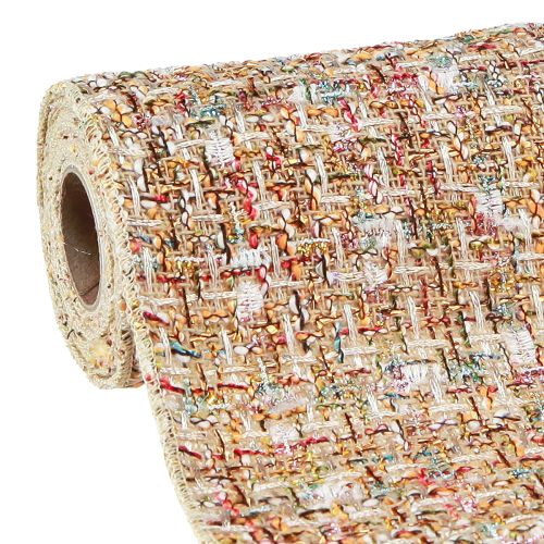 Artículo Camino de mesa beige colorido purpurina vintage retro An. 19 cm L. 1,5 m