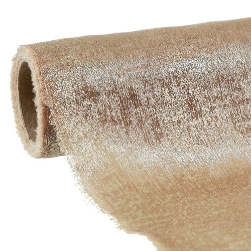 Artículo Cinta de mesa dorada beige deshilachada vintage An. 47 cm L. 1,5 m