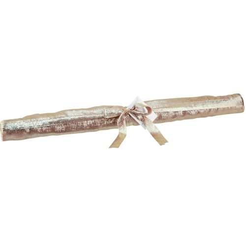 Artículo Cinta de mesa dorada beige deshilachada vintage An. 47 cm L. 1,5 m