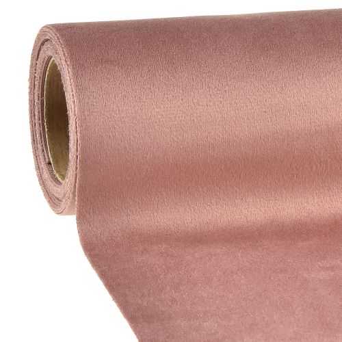 Artículo Camino de mesa de terciopelo rosa viejo, 28×270 cm - Elegante camino de mesa de tela decorativa para la decoración de su mesa festiva