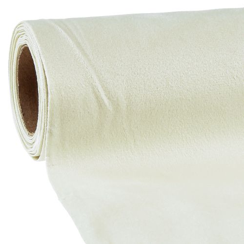 Artículo Camino de mesa camino de mesa de terciopelo tela decorativa crema 28×270cm