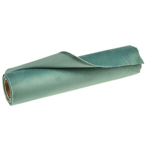 Artículo Camino de mesa de terciopelo verde turquesa, tela decorativa 28×270cm - Camino de mesa elegante para su decoración festiva